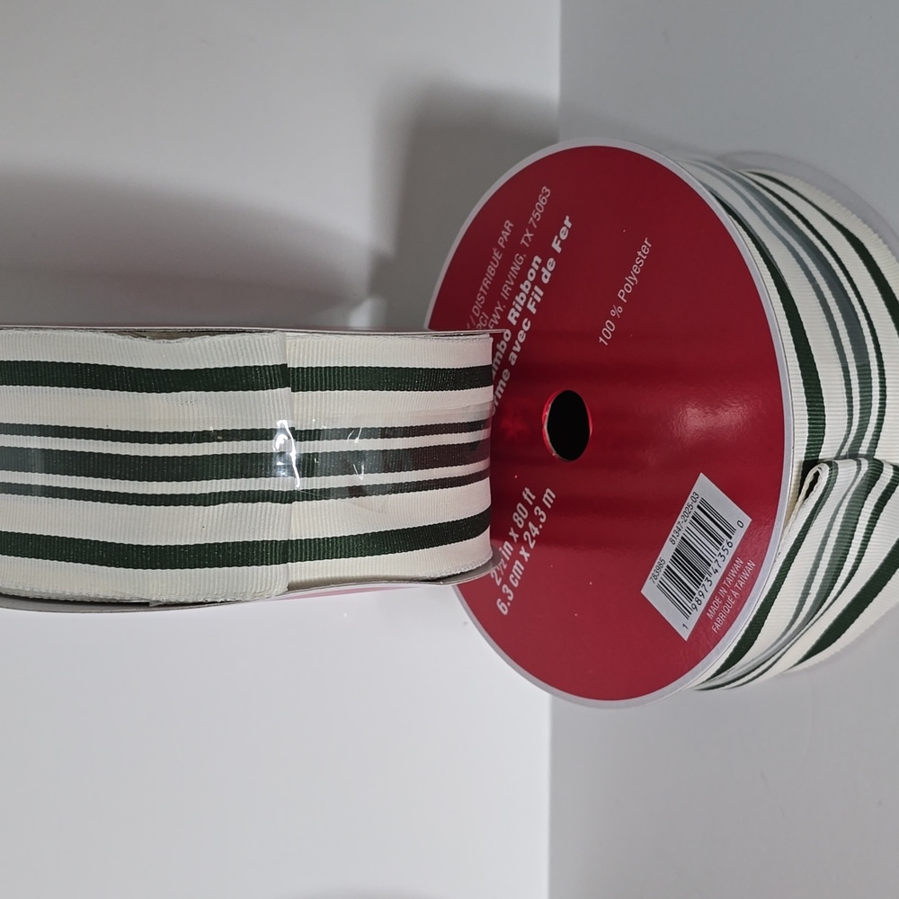 New 2 Wired Christmas Tree Ribbon 2.5" x 80 Ft